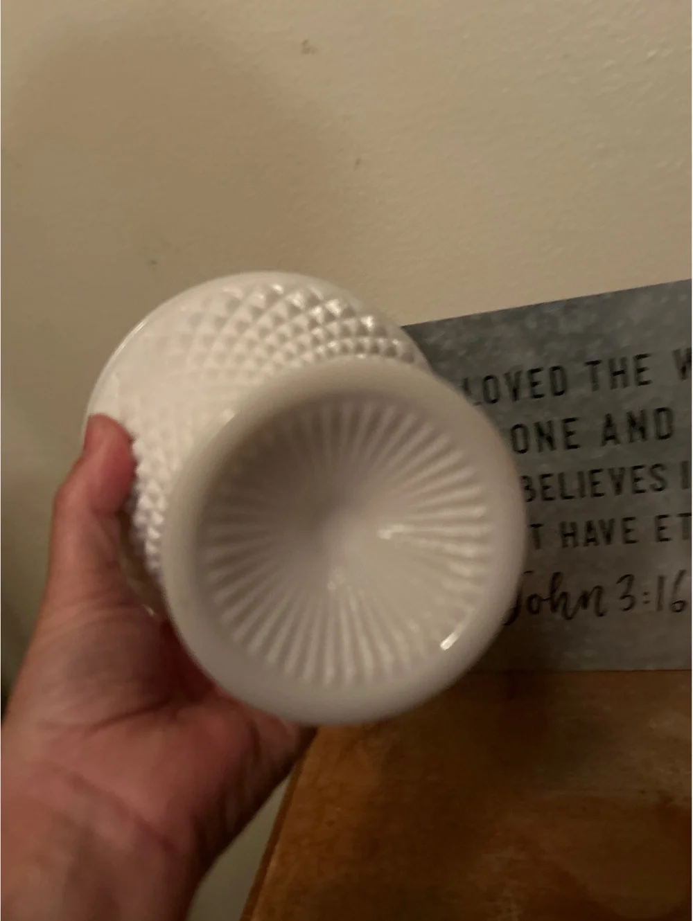 Vintage White Milk Glass Covered Candy Dish with Textured Lid
